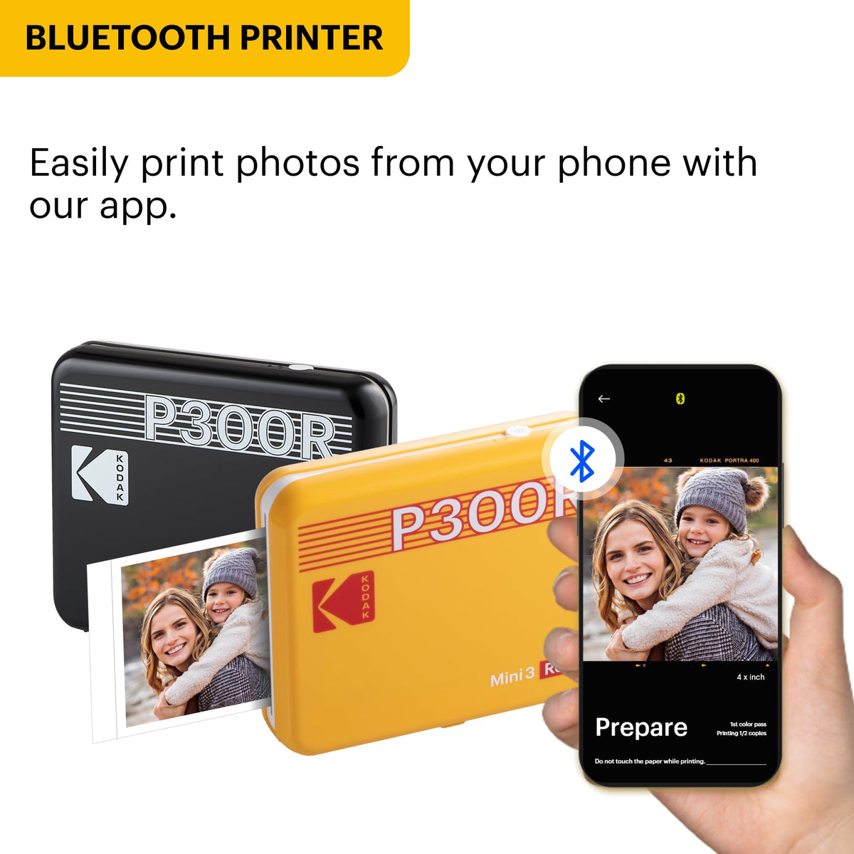 Kodak Mini 3 Retro Bluetooth pairing enables wireless printing