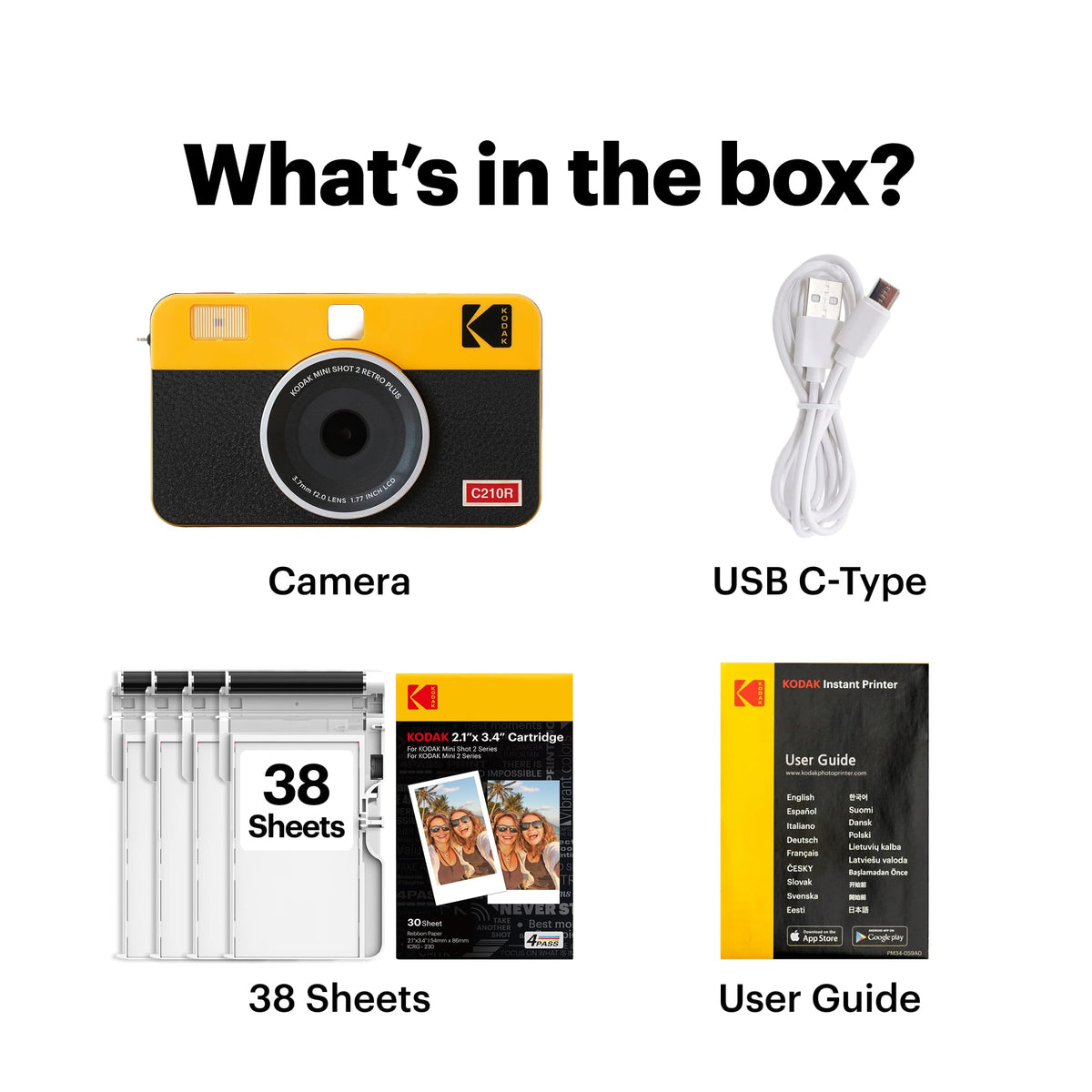 Kodak Mini Shot 2 Retro app interface offers filters and editing before printing