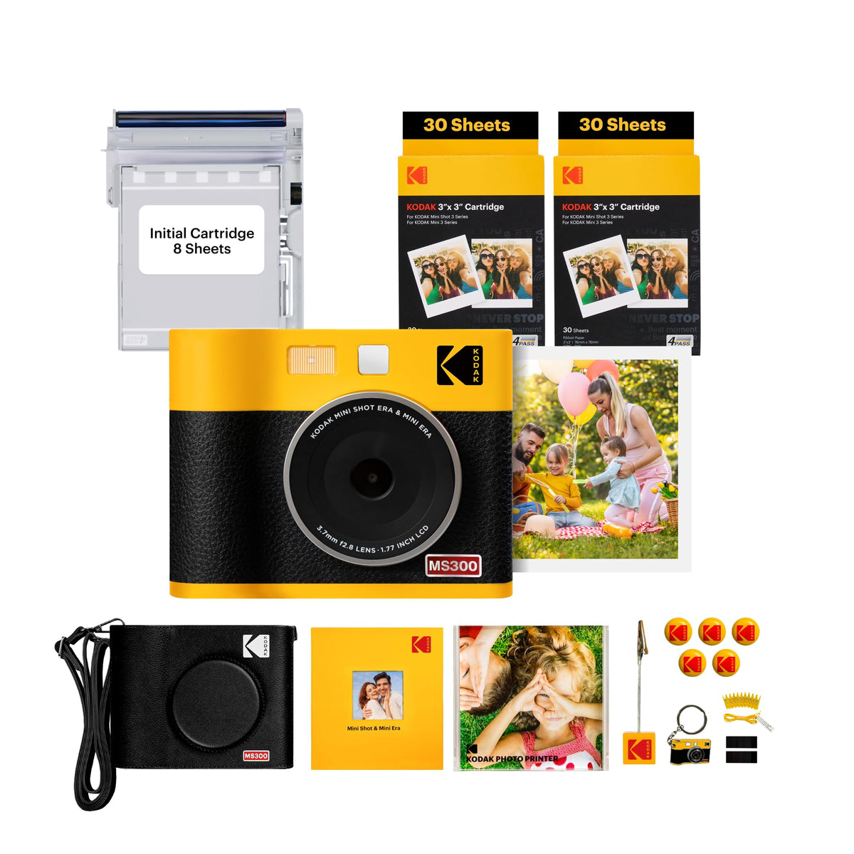 Kodak Mini Shot 3 ERA front view, compact instant camera for on-the-go memories.