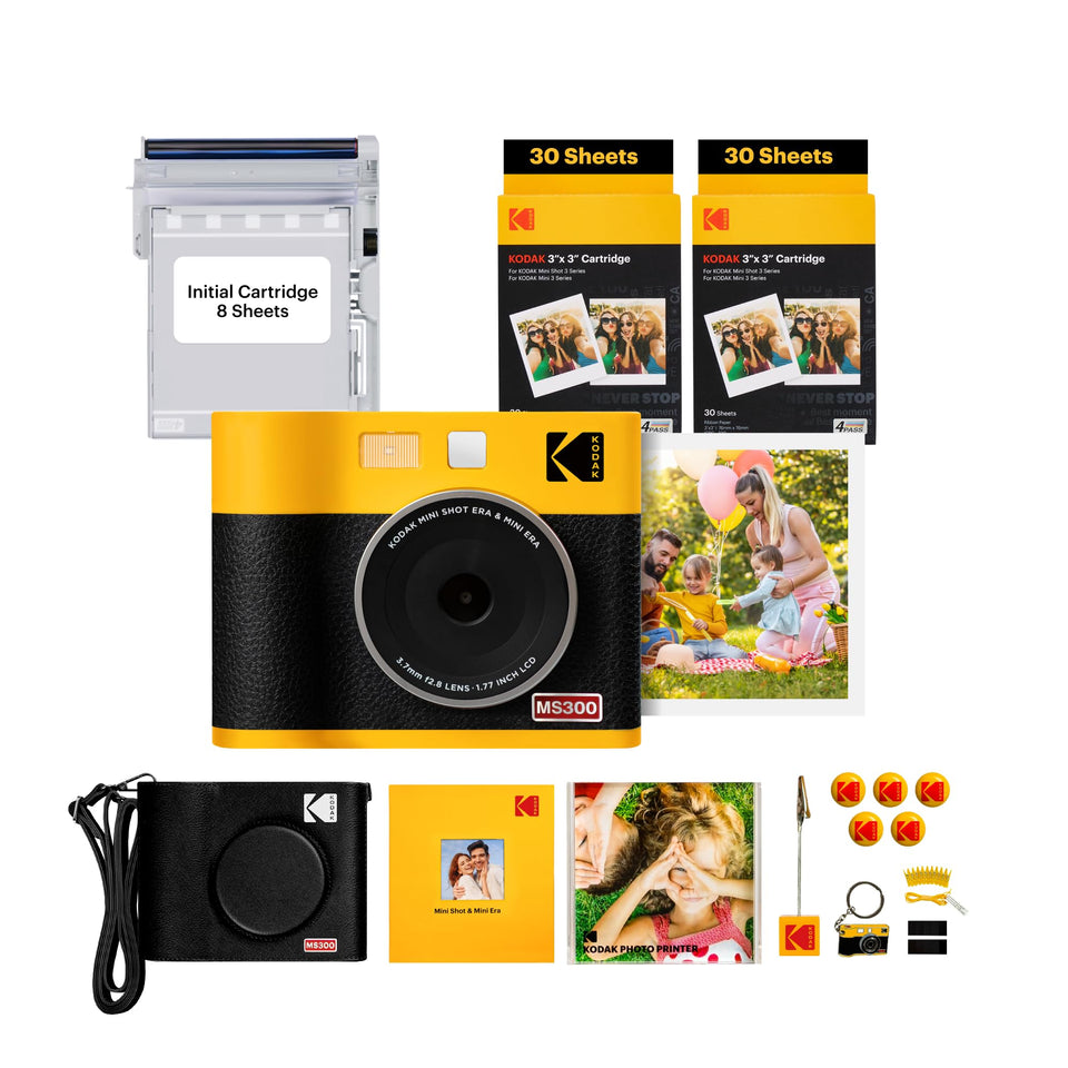 Kodak Mini Shot 3 ERA front view, compact instant camera for on-the-go memories.