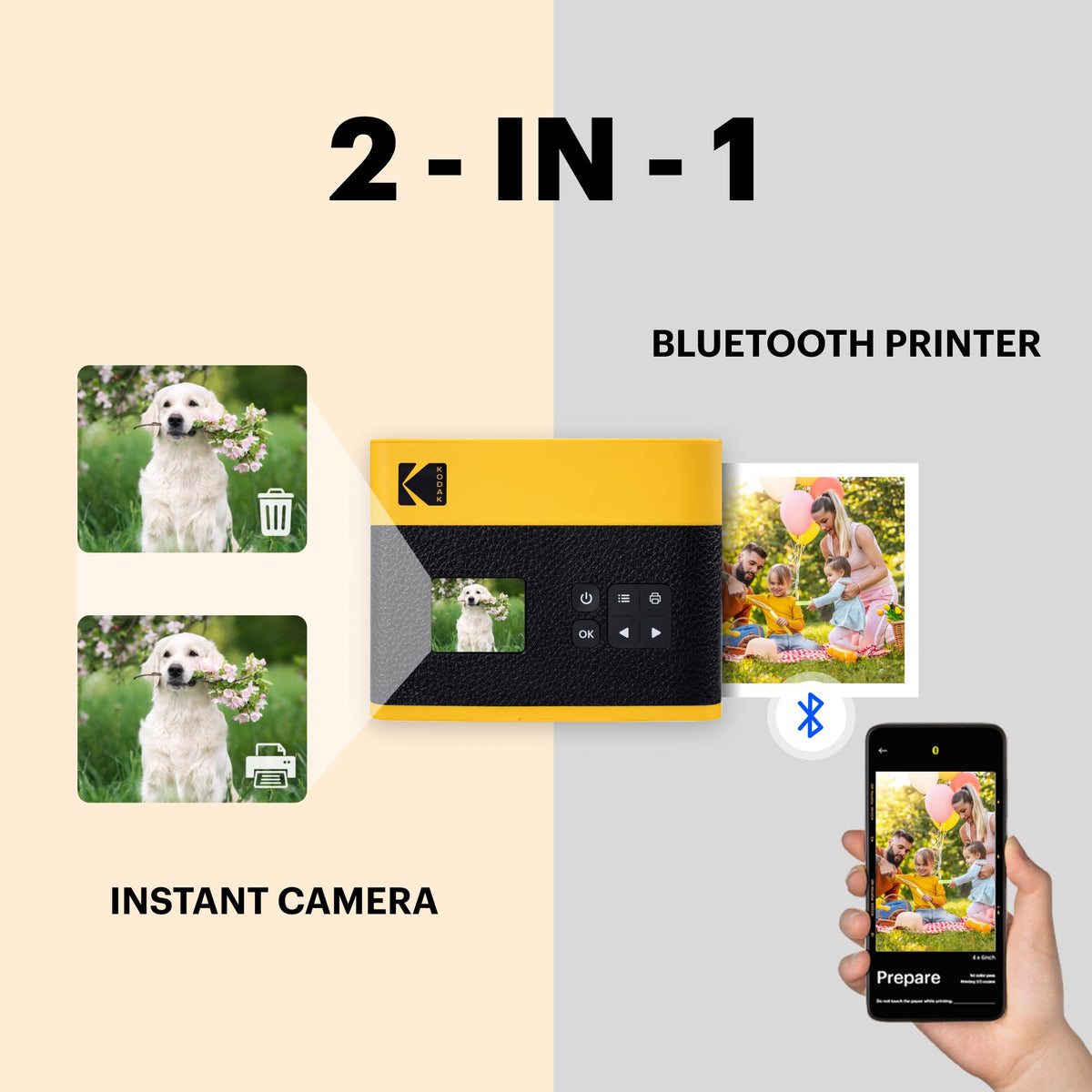 KODAK Mini Shot 3 ERA print from phone gallery via Bluetooth.