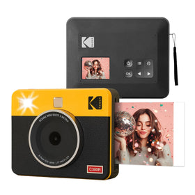 Kodak Mini Shot 3 Retro front view shows compact instant camera design for on-the-go prints.