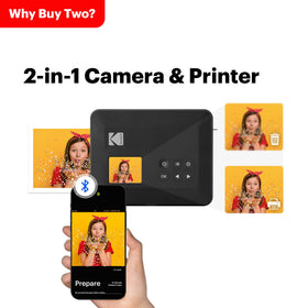 Kodak Mini Shot 3 Retro in hand; pocket-sized print magic for events.