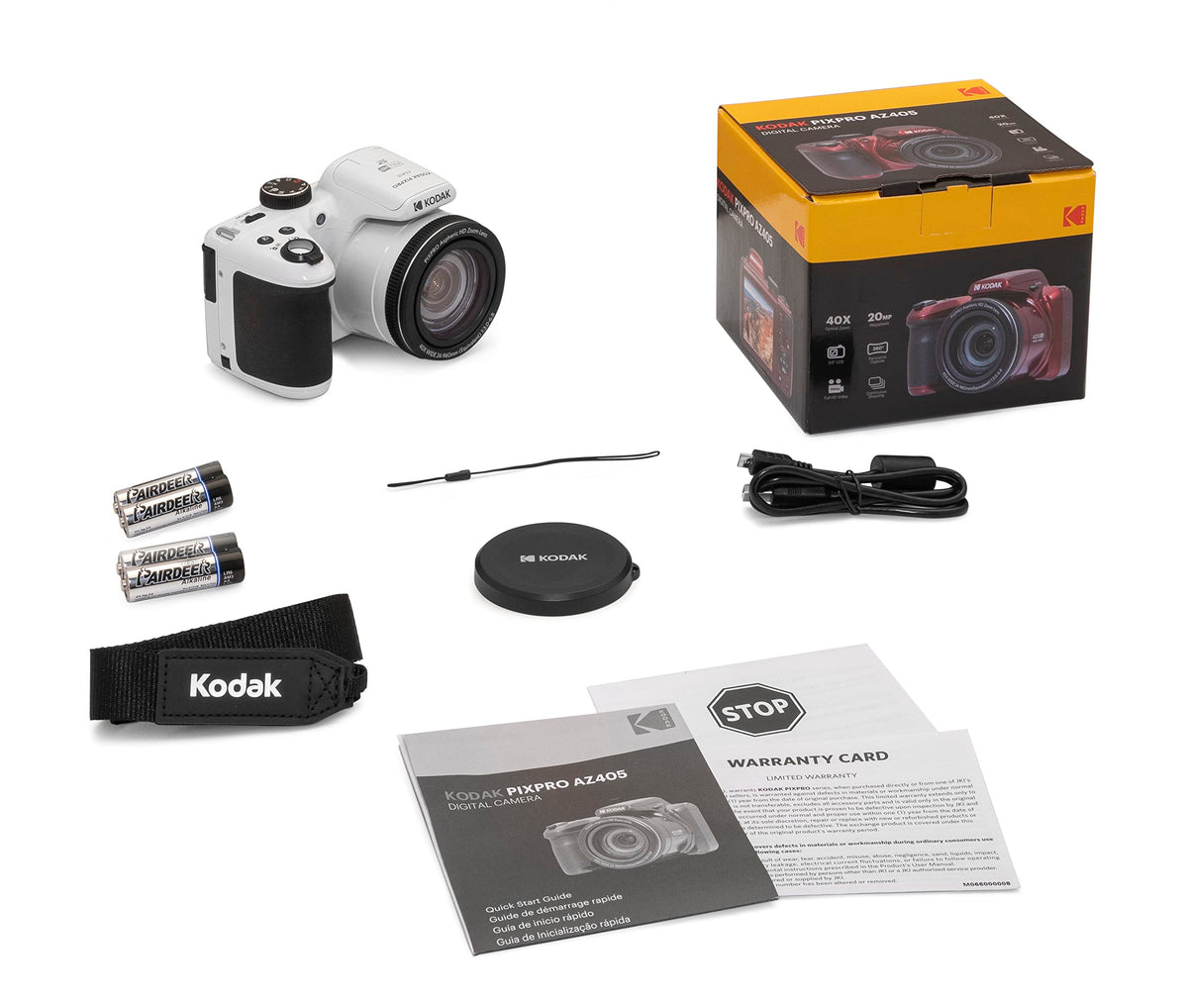 AA battery powered Kodak PIXPRO AZ405 for reliable, on-the-go shooting.