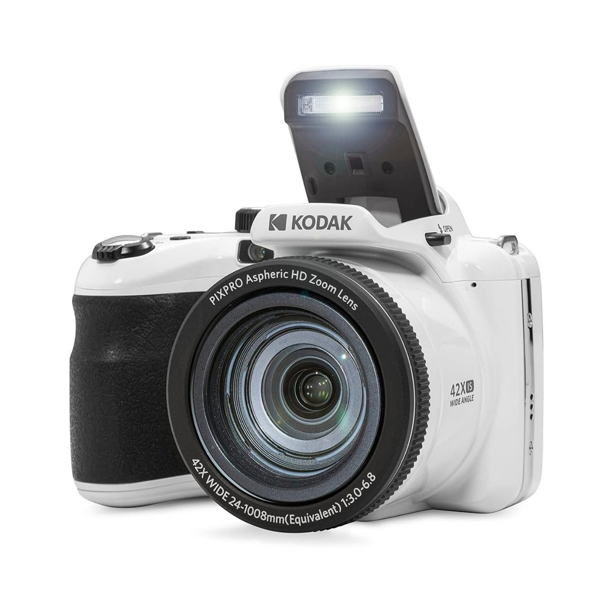 White Kodak PIXPRO AZ425 in use for travel and everyday photography