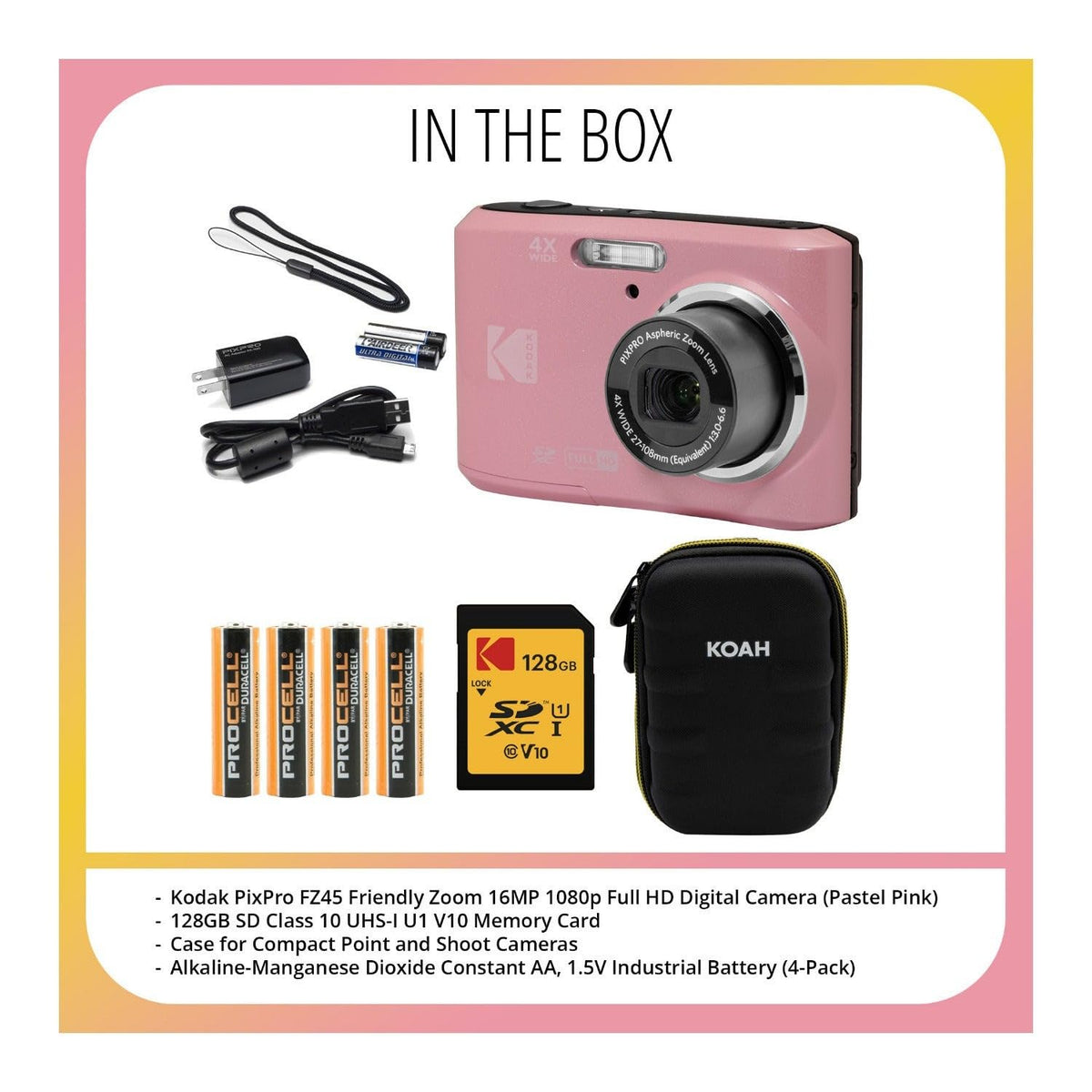 Kodak PIXPRO FZ45 1080p Full HD video recorded with one-touch.