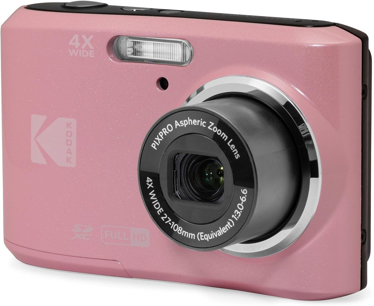Kodak PIXPRO FZ45 with 27mm wide-angle lens for clear group photos.