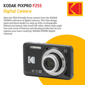 Kodak PIXPRO FZ55 records 1080p video with crisp motion.