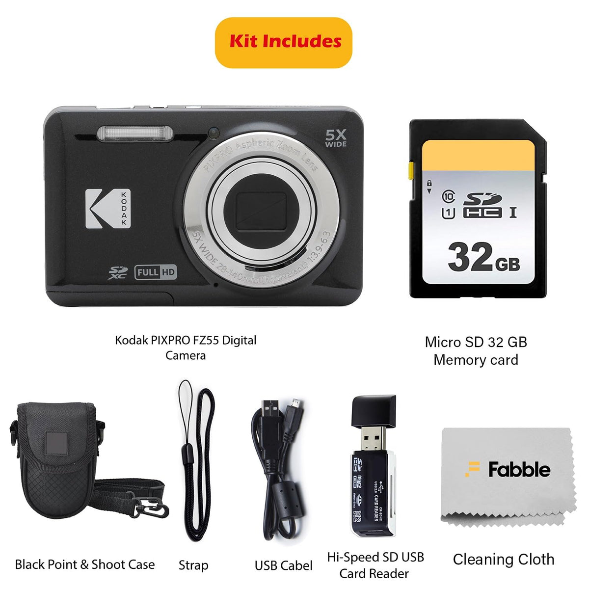 Kodak PIXPRO FZ55 with 5x zoom captures distant details.