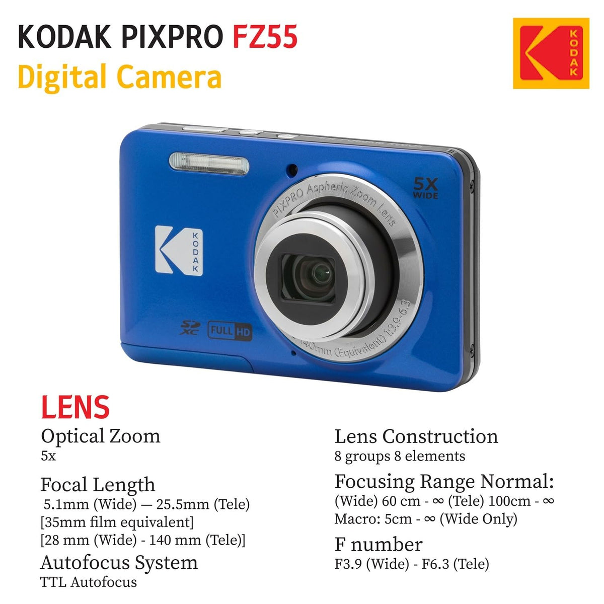Kodak PIXPRO FZ55 bundle includes 32GB card and case.
