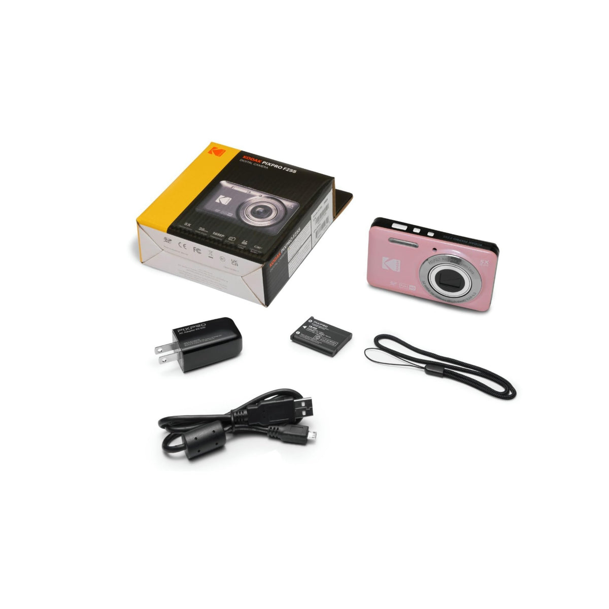 Kodak PixPro FZ55 pastel pink design adds style while remaining highly portable.