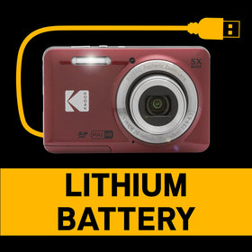 Kodak PIXPRO FZ55-RD 2.7-inch LCD and rechargeable battery support on-the-go use.