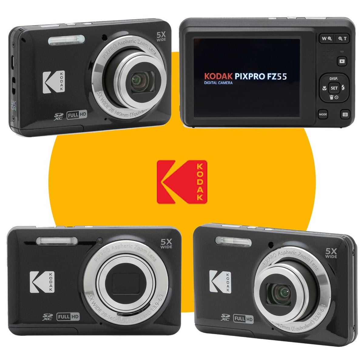 Kodak PIXPRO FZ55 28mm wide-angle lens for landscapes.