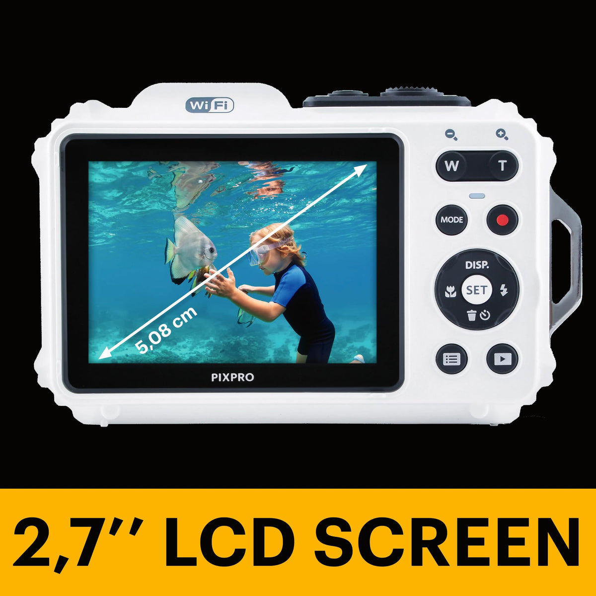 Kodak Pixpro WPZ2 2.7 inch LCD framing in daylight