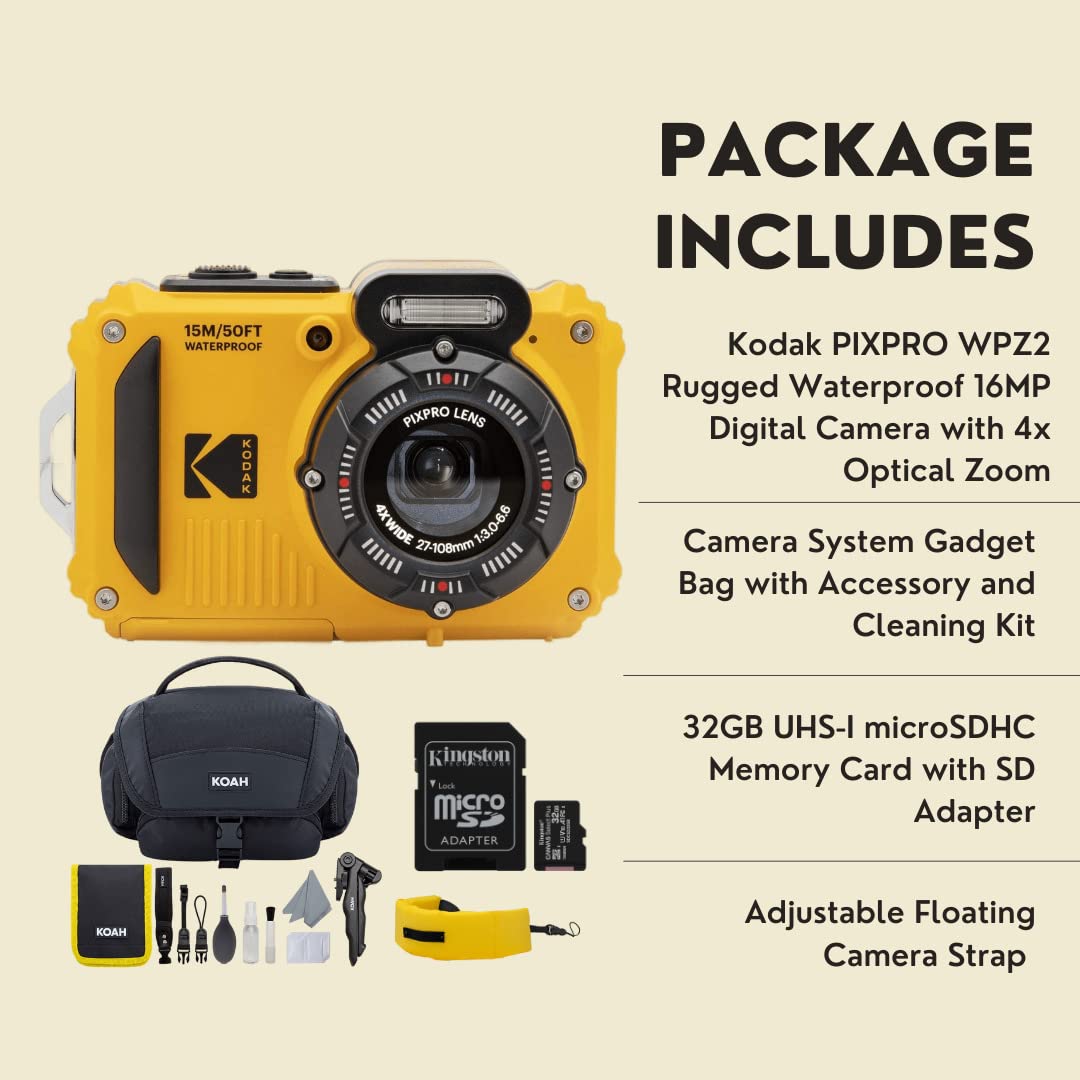 Floating camera strap attached to Kodak PIXPRO WPZ2 on water