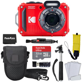 Kodak PIXPRO WPZ2 red waterproof camera front view for underwater shooting