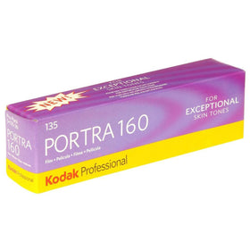 Kodak Portra 160 film pack shot, versatile color photography benefits prints and scans.