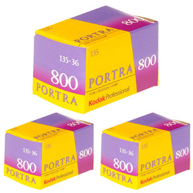Ritz Camera Kodak Portra 800 front packaging showing three 35mm rolls, ideal for extended shoots