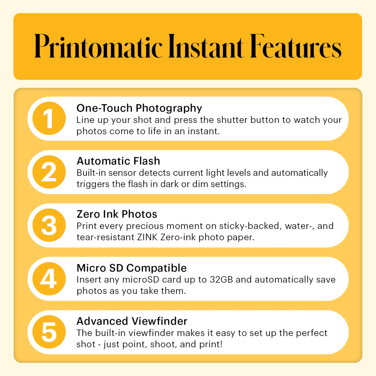 Kodak Printomatic adhesive prints ideas for decorating notebooks and walls.