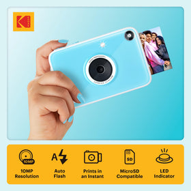 KODAK Printomatic+ Blue shoot and print on the go for quick memories