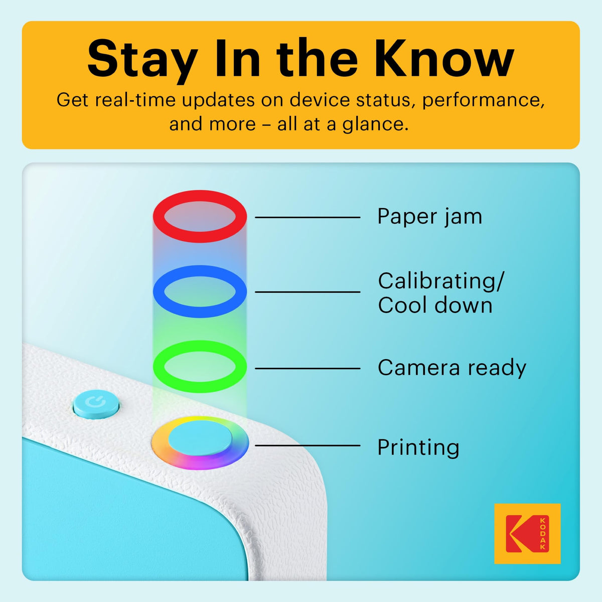KODAK Printomatic+ ZINK prints deliver vibrant, water- and tear-resistant 2x3-inch photos