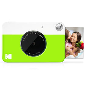 Kodak Printomatic camera front view, compact and ready to capture and print on the go.