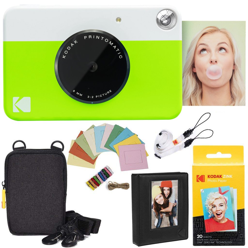 Kodak Printomatic camera in green ready to print instant photos
