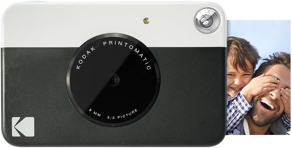 Kodak Printomatic side view highlighting compact, travel-friendly design.