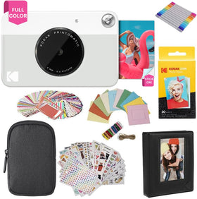 Kodak Printomatic instant camera in grey with sharp 2x3 inch prints ready to share