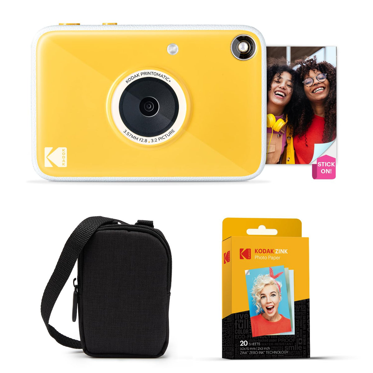 Kodak Printomatic+ front view highlights compact design for easy on-the-go prints
