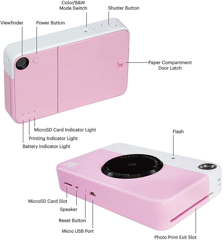 Kodak Printomatic with Zink paper set of 20 sheets in pink