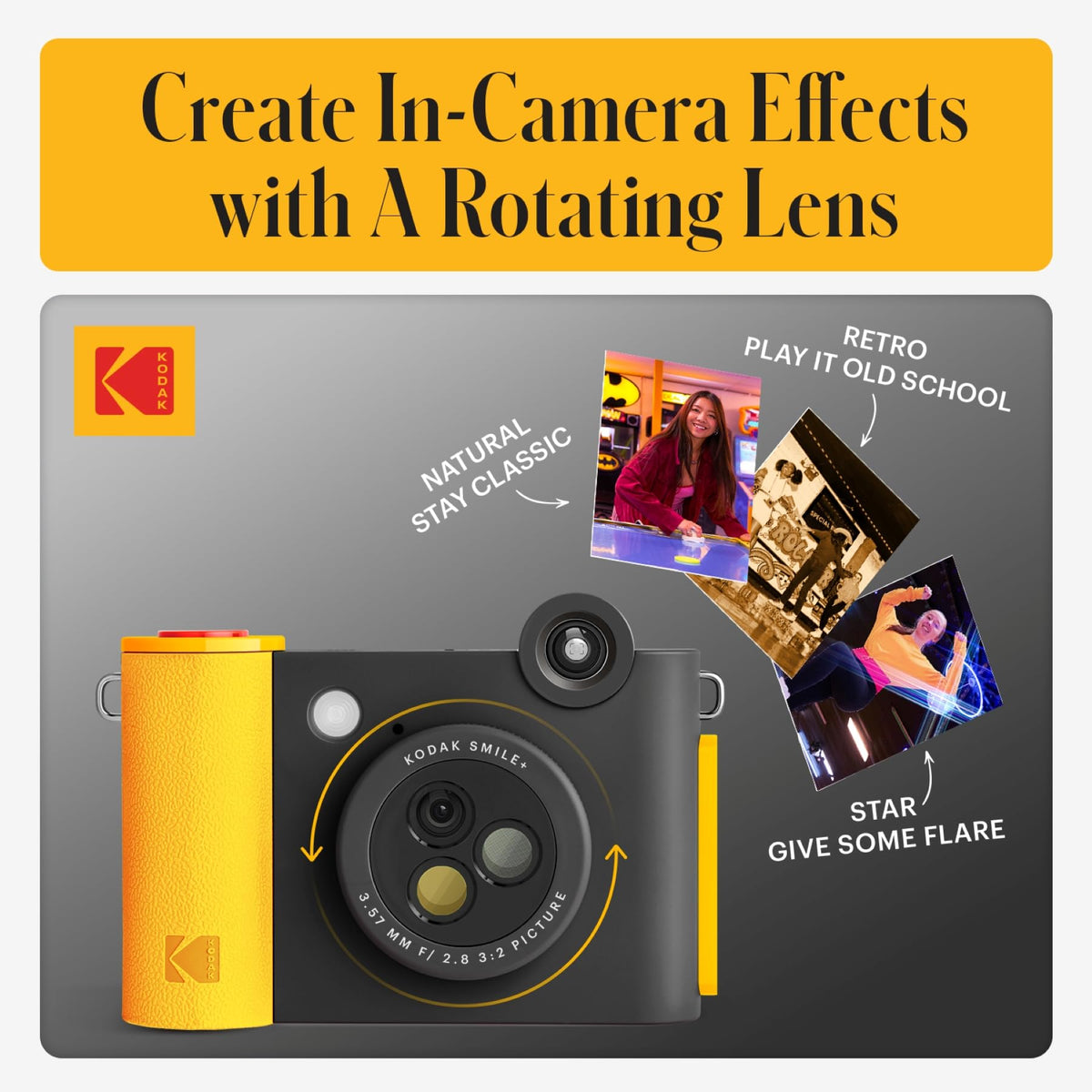 KODAK Smile+ Bluetooth connect illustrates wireless editing before printing