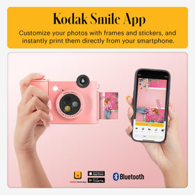 Kodak Smile+ Bluetooth connection for quick smartphone edits.