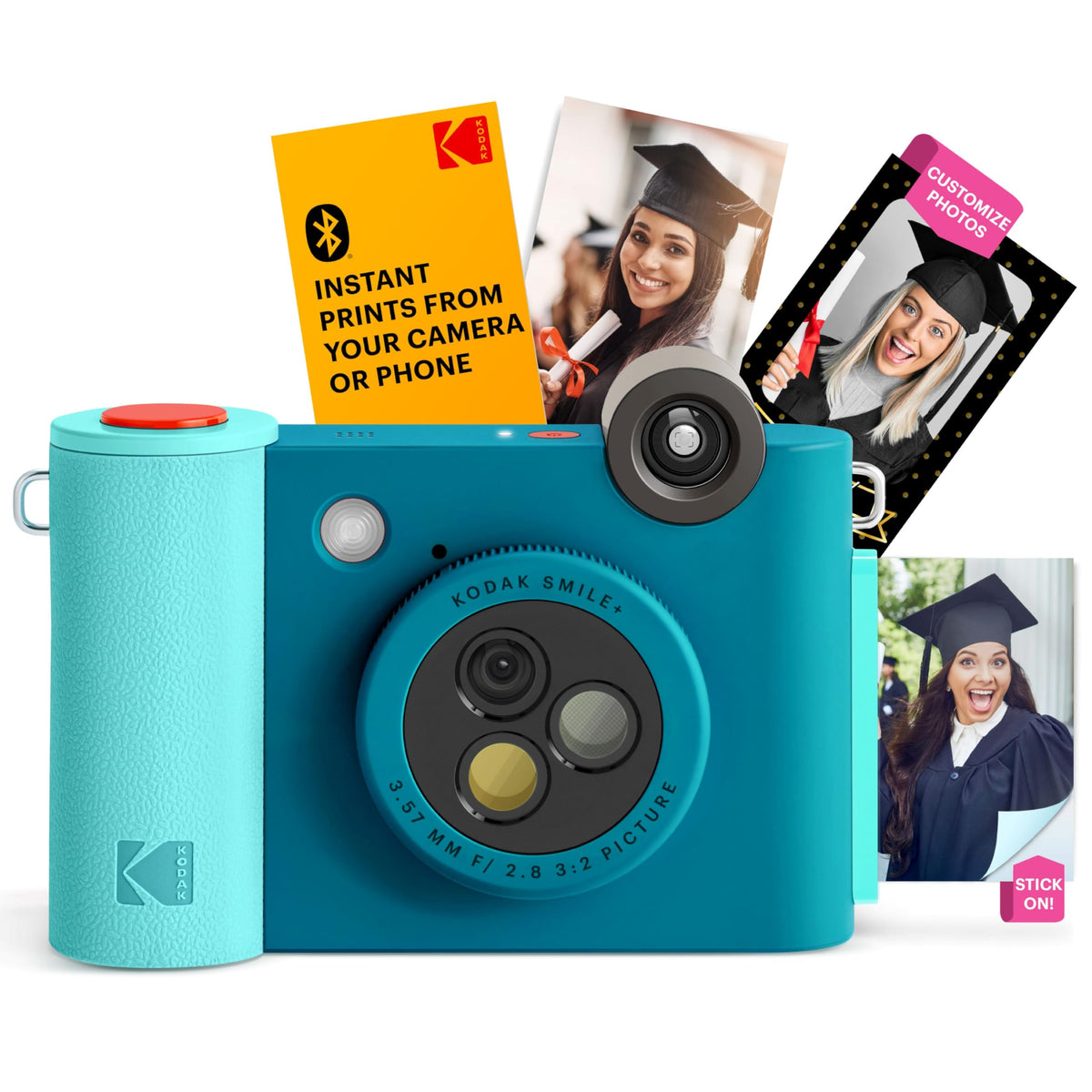 Kodak Smile+ front blue camera view for portable on-the-go memories.