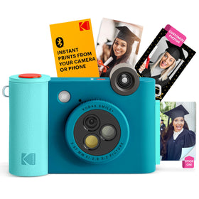 Kodak Smile+ front blue camera view for portable on-the-go memories.