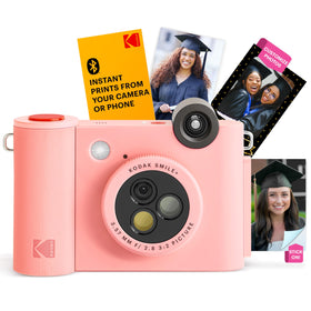 Kodak Smile+ pink camera front view ready to capture everyday moments.