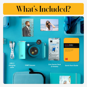 Kodak Smile+ Bluetooth editing with smartphone app for personalized captions.