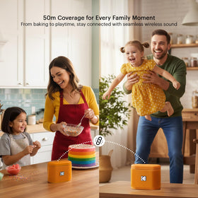 KODAK SOUNDBRIX close-up of controls and USB-C port for easy charging