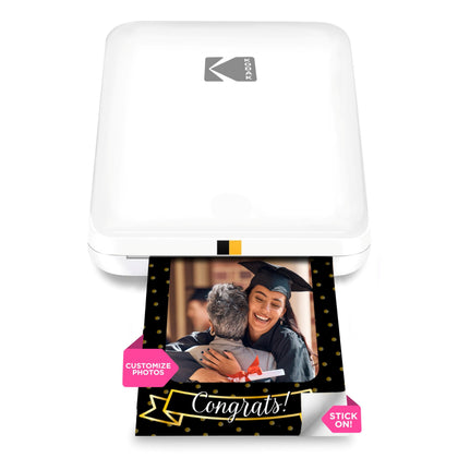 Kodak Step Slim printer front view showing a sleek portable design for on-the-go prints