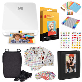 Kodak Step Slim printer front view highlights ultra-portable design for quick photos.