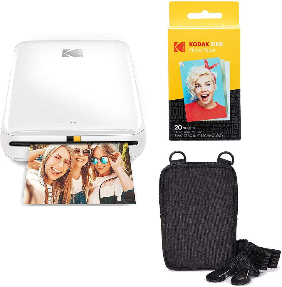 KODAK Step printer front view, compact white design for quick on-the-go prints.