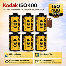 Kodak Ultramax 400 six-roll bundle with Tiger storage case for organization on the go.
