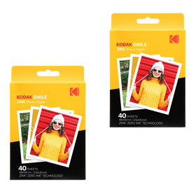Kodak Zink premium paper 80 sheets pack delivers vibrant prints ready to share.