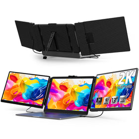 KOJOM 2K laptop screen extender shown from the front, highlighting vibrant resolution and crisp colors.