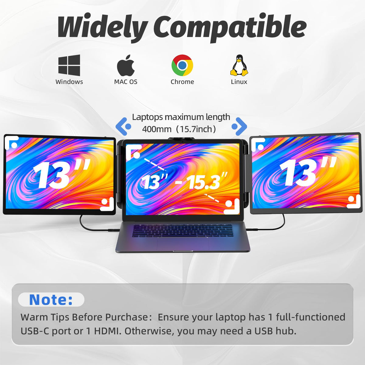 KOJOM 2K screen extender packed for travel with lightweight design.