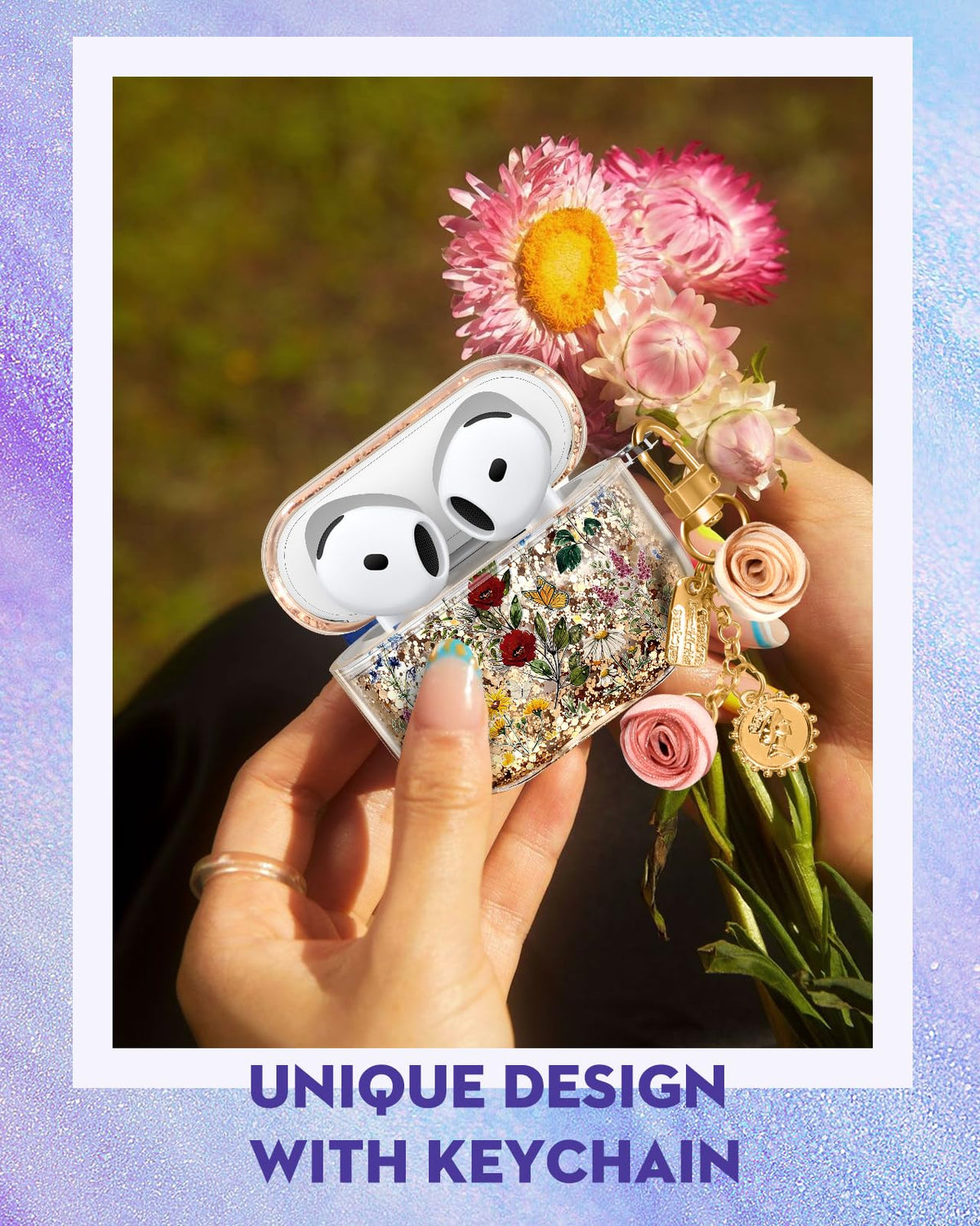 Kokaaee AirPods 4 case sparkly design adds feminine charm and personality.