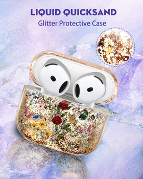 Kokaaee AirPods 4 case vintage floral print elevates look while guarding the case.