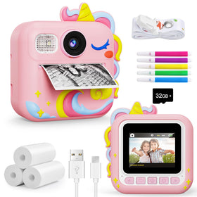 KOKODI front view pink camera showing buttons and lens for easy use