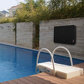 KOLIFE K LIFE cover on mounted TV in outdoor patio, protects from rain and sun exposure
