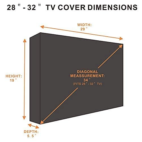 KOLIFE K LIFE weatherproof cover shields a 30W x 19H TV with a soft interior.